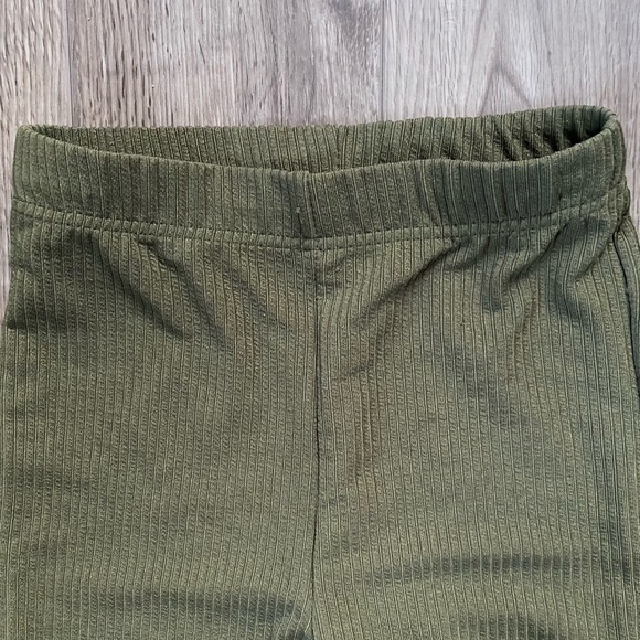 Green knit textured flare bootcut pants - Picture 2 of 3